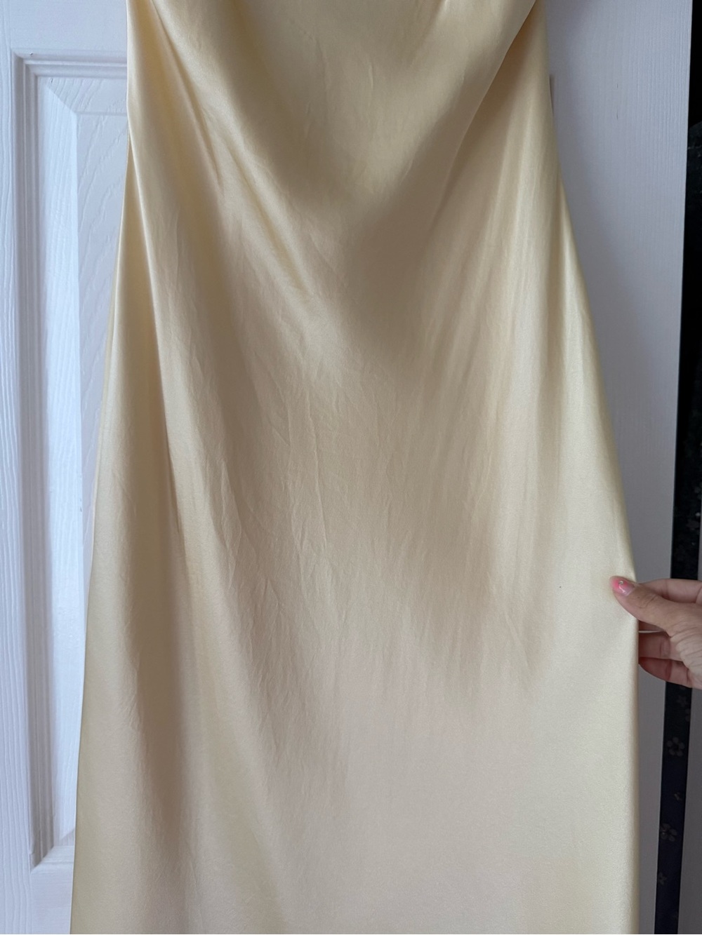 Reformation Lilibeth Silk Dress Detachable Sheer Cape Blonde - Picture 4 of 14